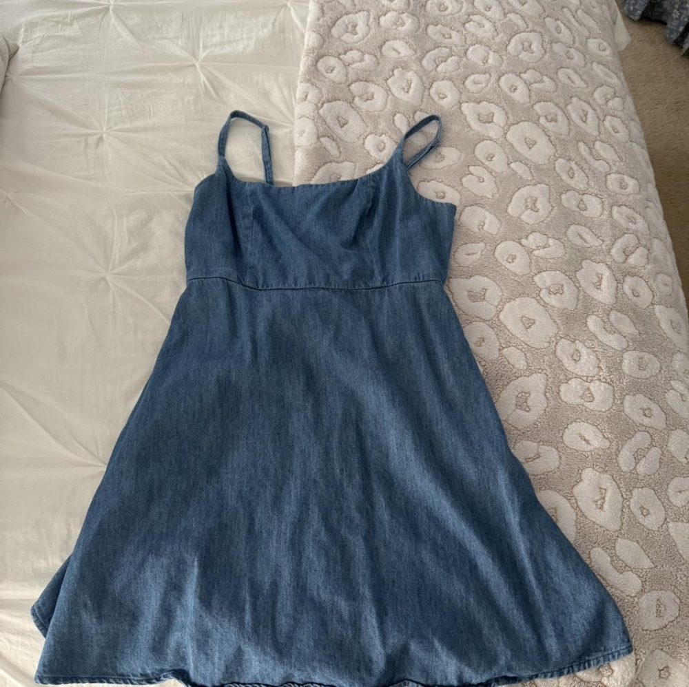 Blue Denim Sleeveless Dress